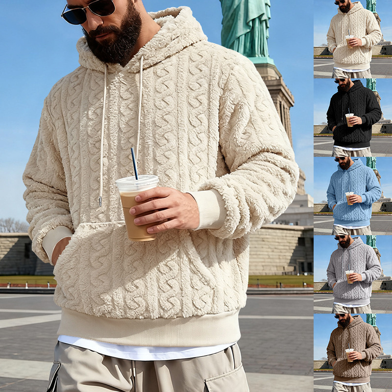 Sherpa Hoodie Fleece - Erkek Polar Kapüşonlu Üst Kışlık Sıcak