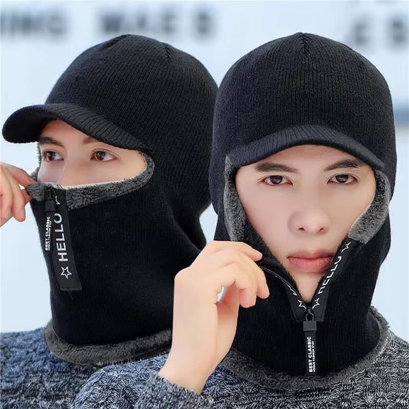Wool Scarf Men - Yeni erkekler kış sıcak yün şapka