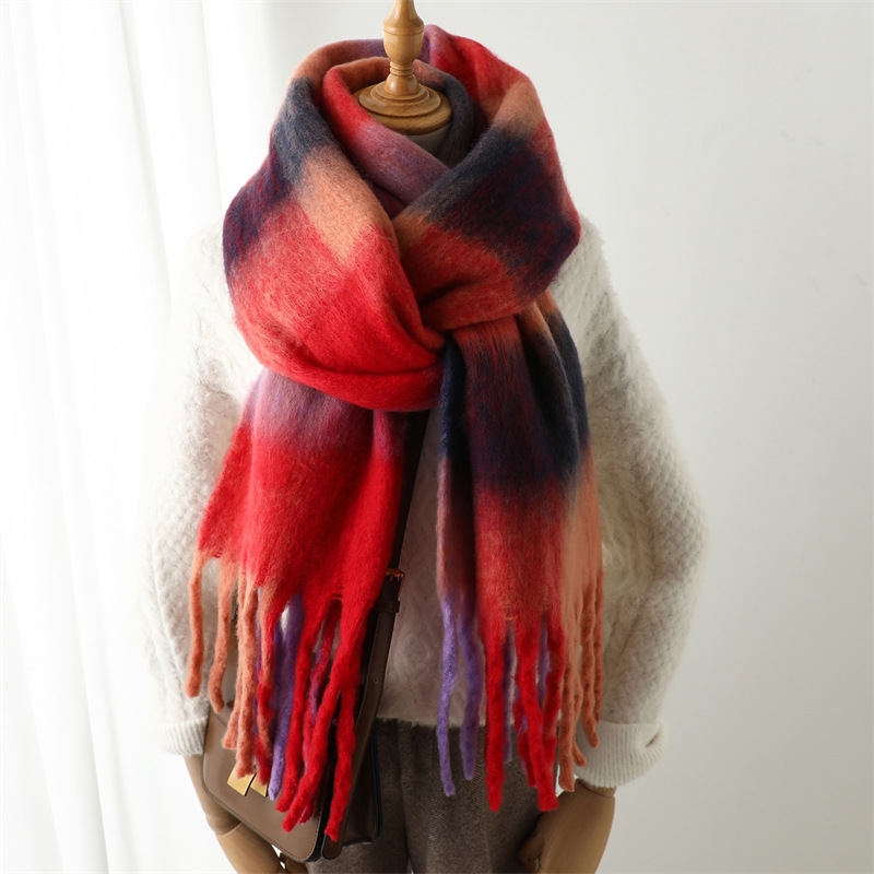Wool Scarf Men - Yeni Sonbahar Kış Izgara Desenli Eşarp