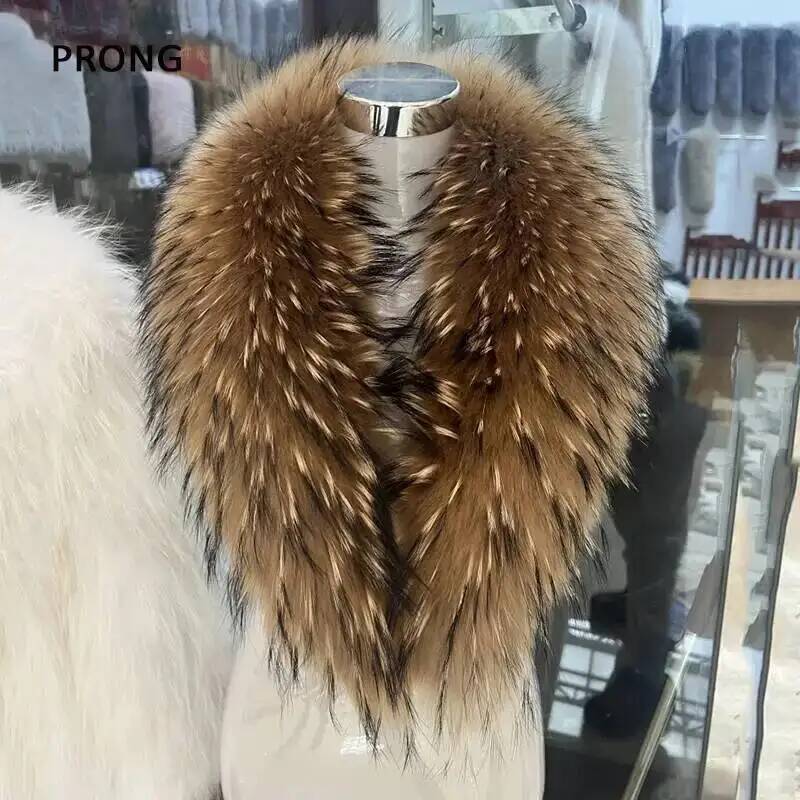 Doğal rakun kürk yaka gerçek k - Shawl Wrap Winter incelemesi ve fiyatı