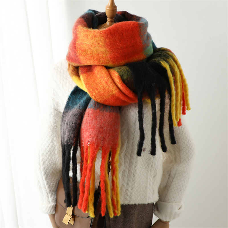 Yeni Sonbahar Kış Izgara Desen - Wool Scarf Men incelemesi ve fiyatı